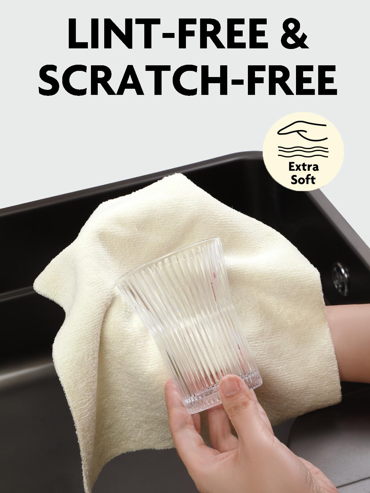 80 Sheets 4 Rolls 10'' by 10'' Microfiber Cleaning Towels Roll Lint-Free Reusable Polishing Cloths (Pink,Grayish,Beige,Tan)