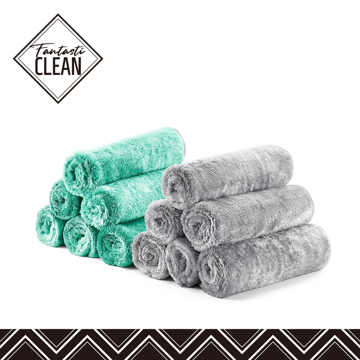 FantastiCLEAN 900GSM Reusable and Washable Cloths Microfiber Cleaning Cloth- Car Drying Towels(GRGY)