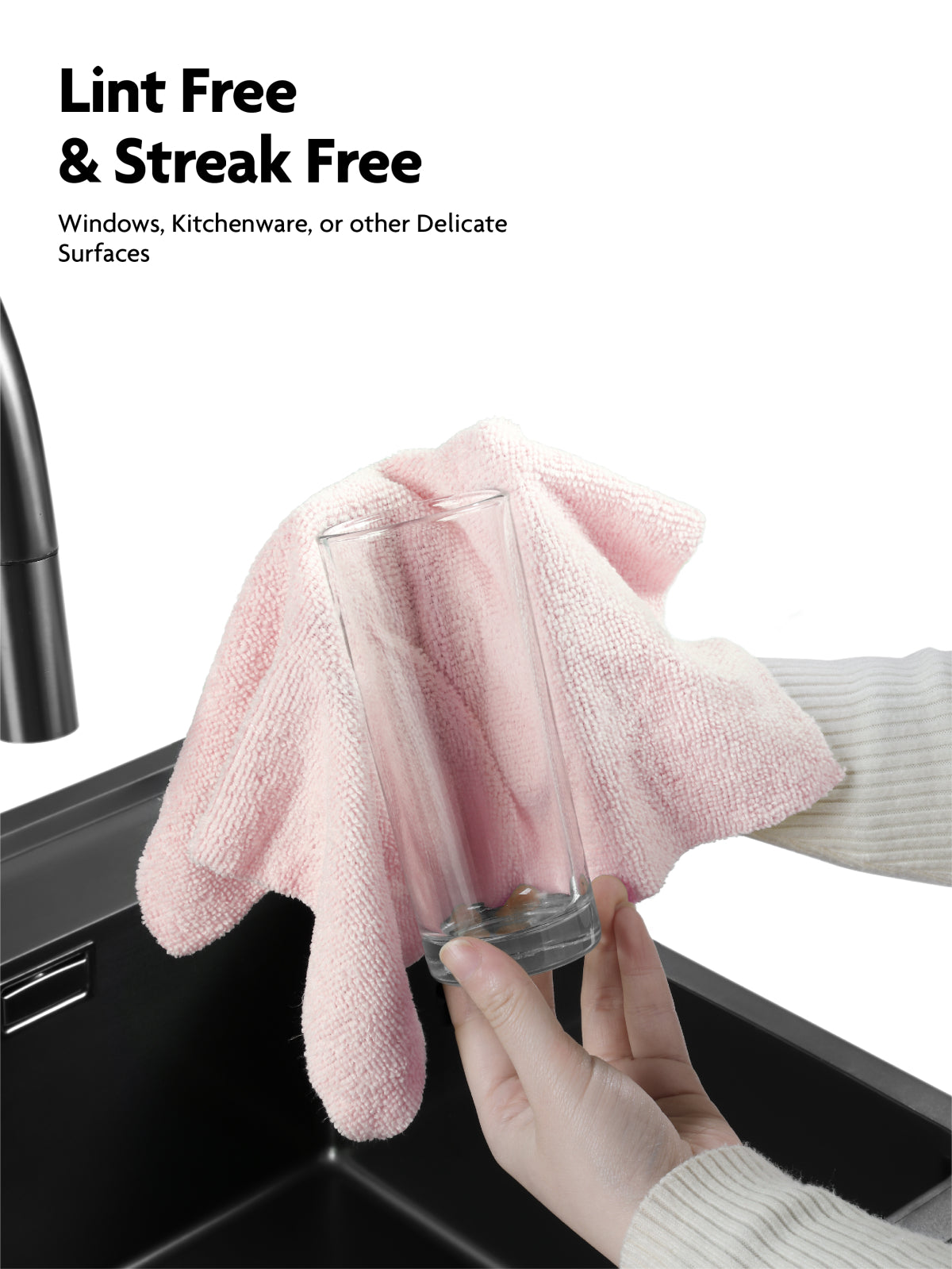 90 Pack Microfiber on a Roll Tear-Away Cleaning Towels, Reusable and Washable Cloths, for Car(Pink)