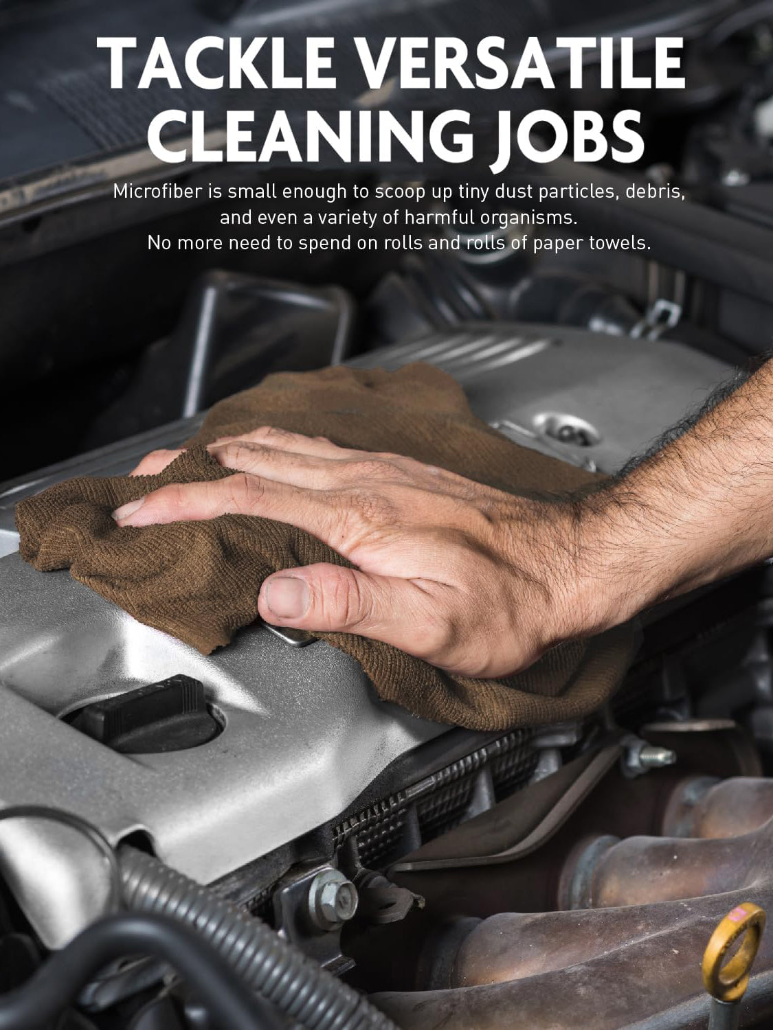 40 Pack Microfiber Cleaning Cloth Roll Tear Away Microfiber Towels 12" x 12"(TAN)