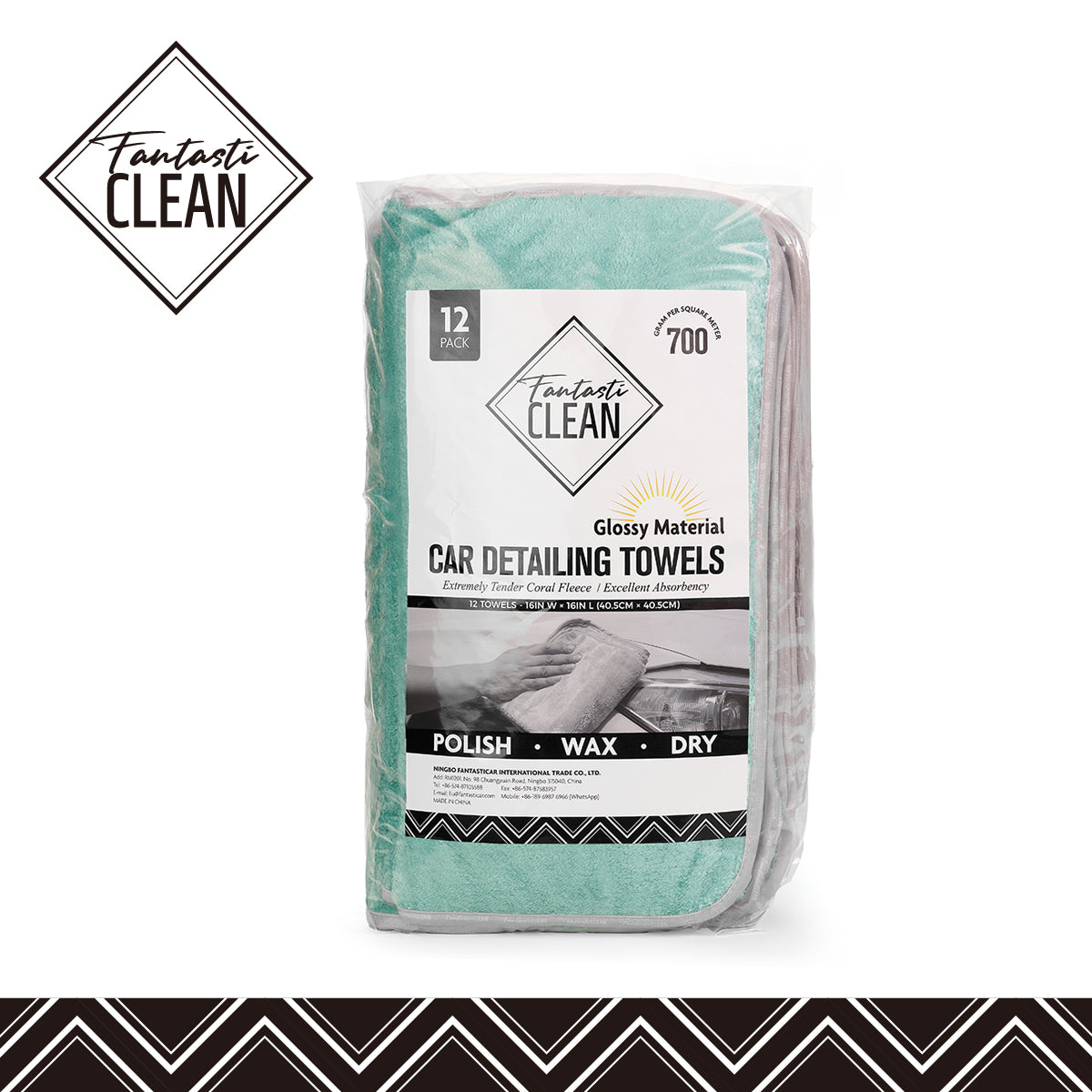 Coral Fleece 700GSM 12pcs Microfiber Cleaning Towels(Grey+Green)