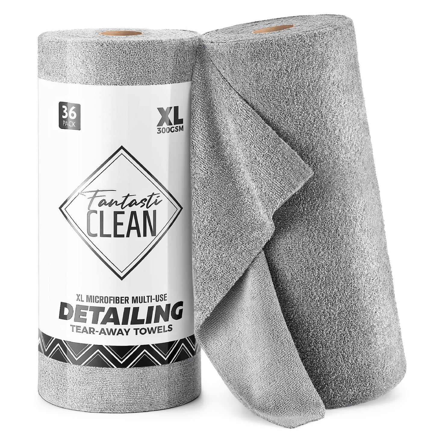 36 Pack Tear-Away Microfiber Roll(Grey)