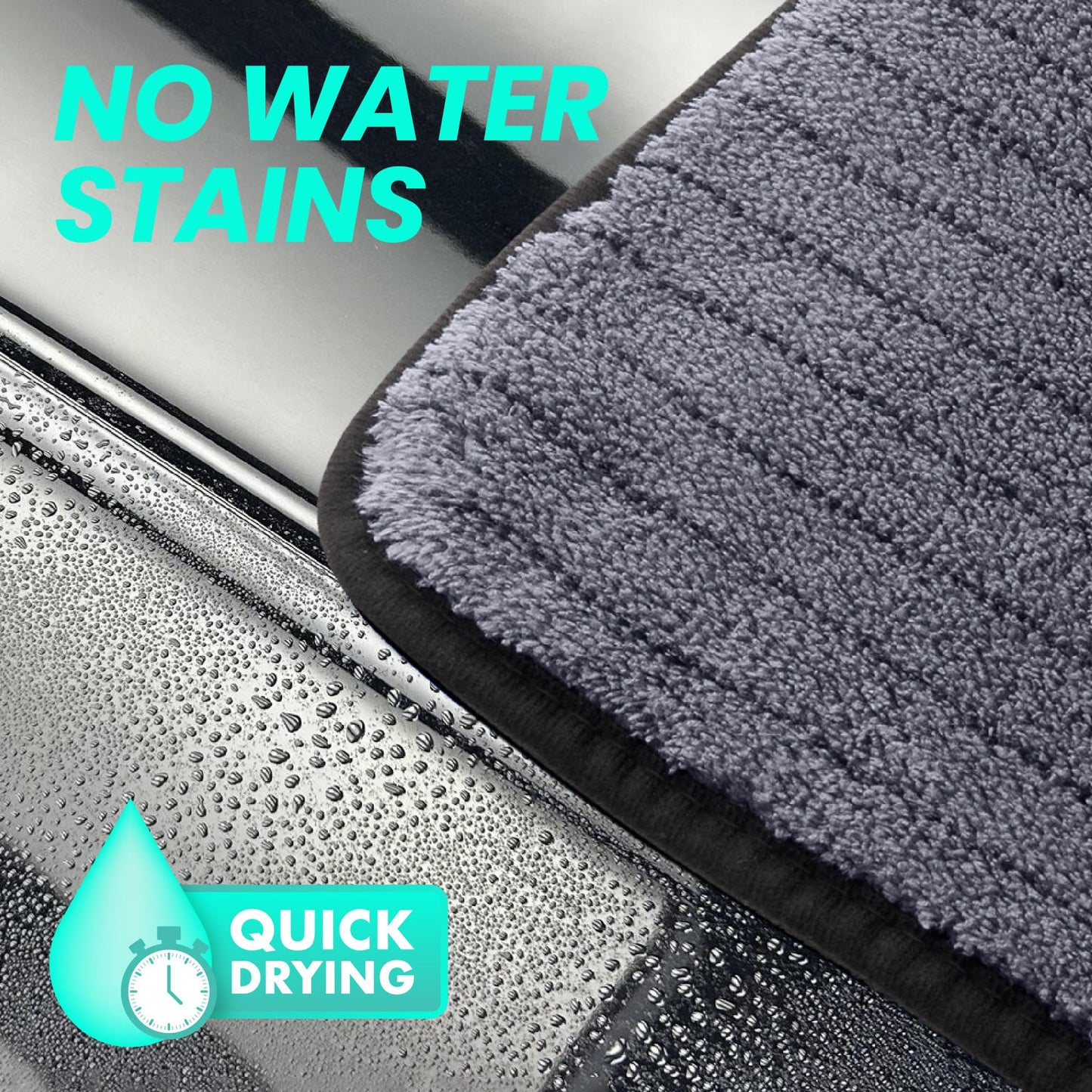 FantastiCLEAN 2 Pack Reusable and Washable Cloths Microfiber Cleaning Cloth- Car Drying Towels(Grey)