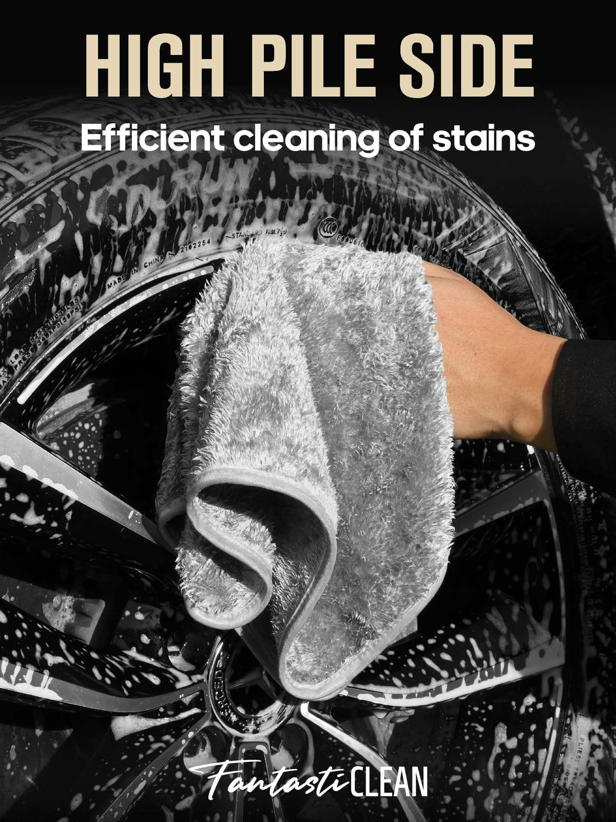 FantastiCLEAN 900GSM Reusable and Washable Cloths Microfiber Cleaning Cloth- Car Drying Towels(CMGY)