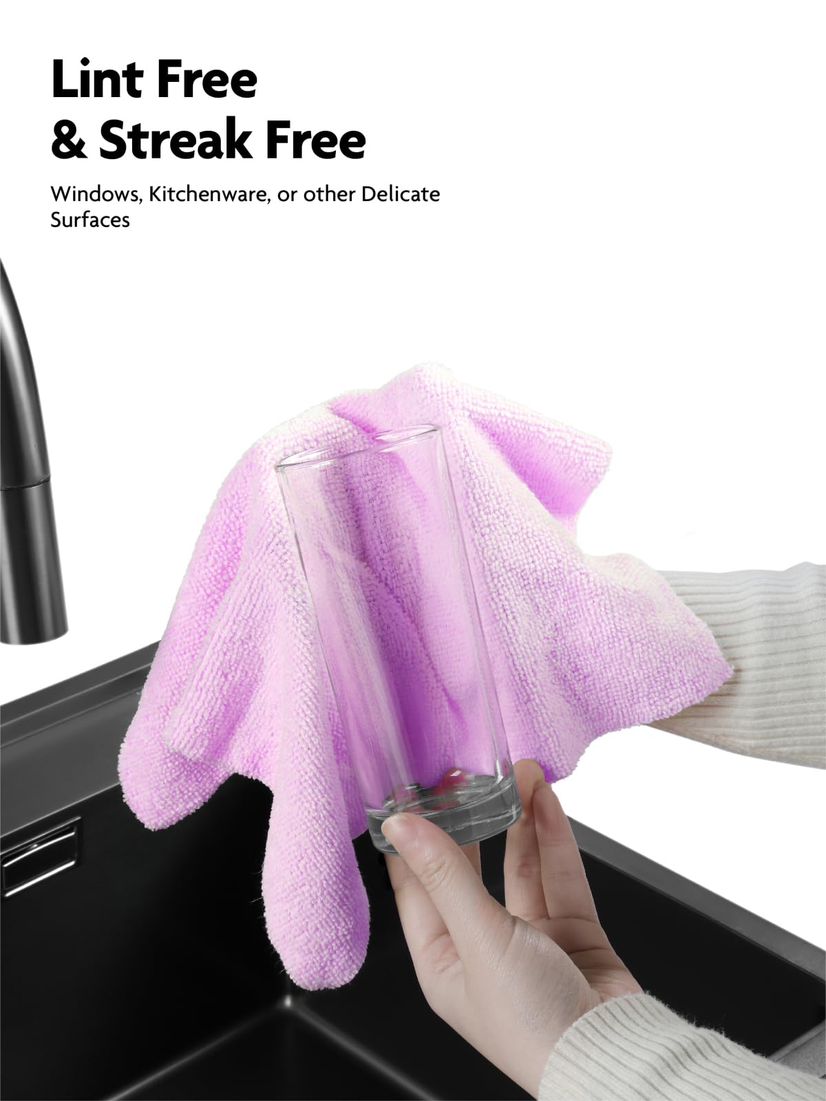 75 Pack Microfiber Cleaning Cloth Roll Tear Away Microfiber Towels 12" x 12"(Purple)