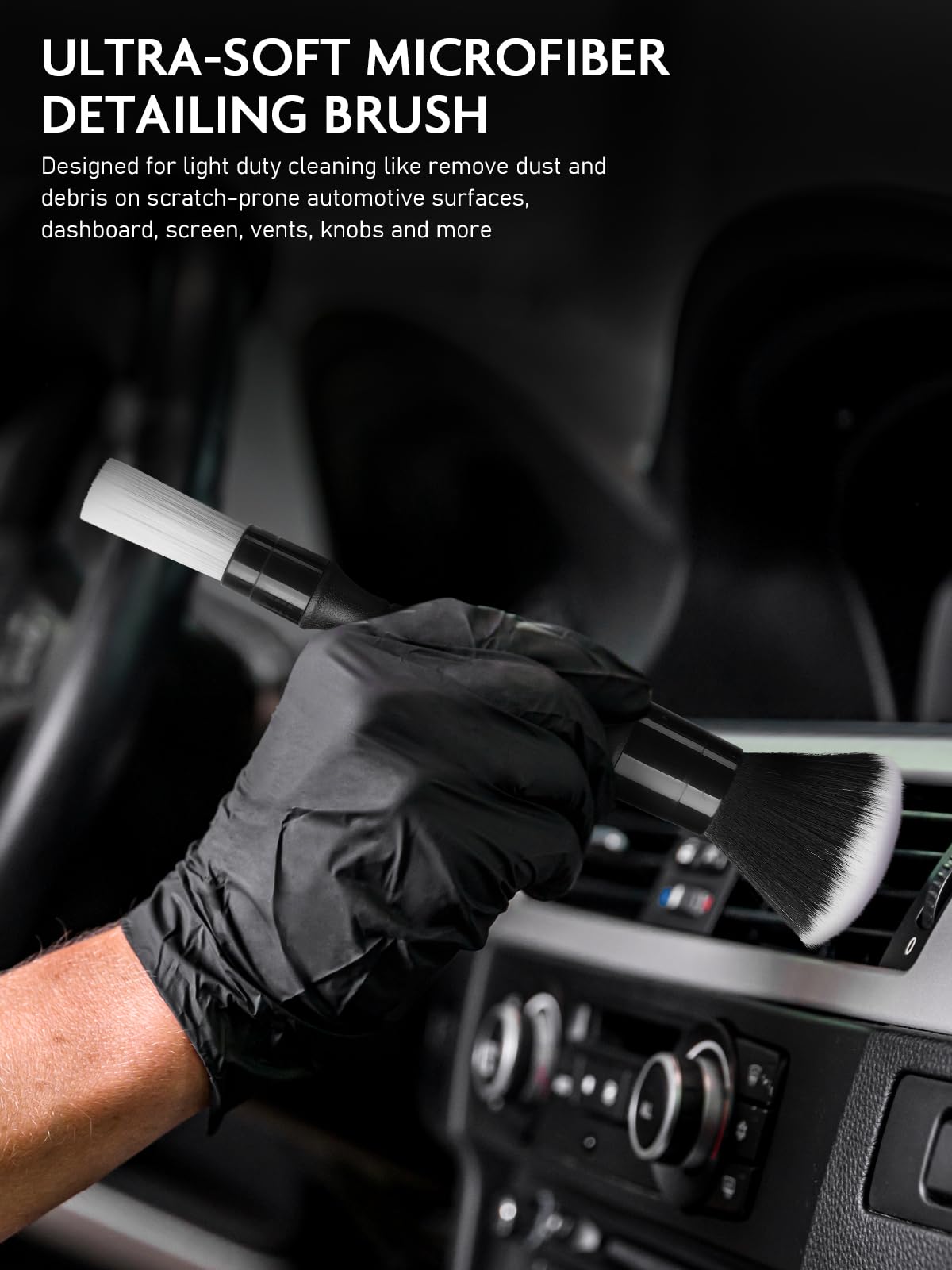 9PCS Car Interior Detailing Cleaning Auto Detailing Brush Set for Seats Leather Care