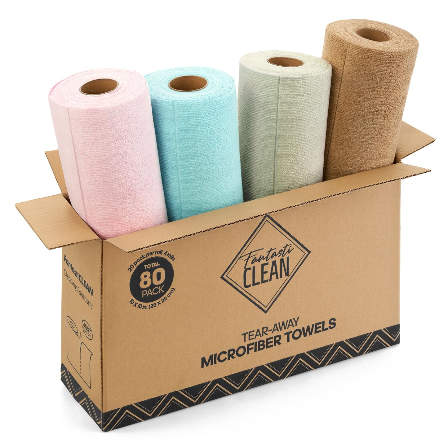4-in-1 Master Eco-Bundle | 80 Reusable Tear-Away Towels - Multi-Color Mix
