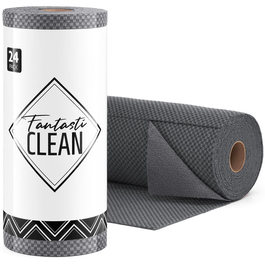 24 Pack Microfiber on a Roll Tear-Away Cleaning Towels for Car, House