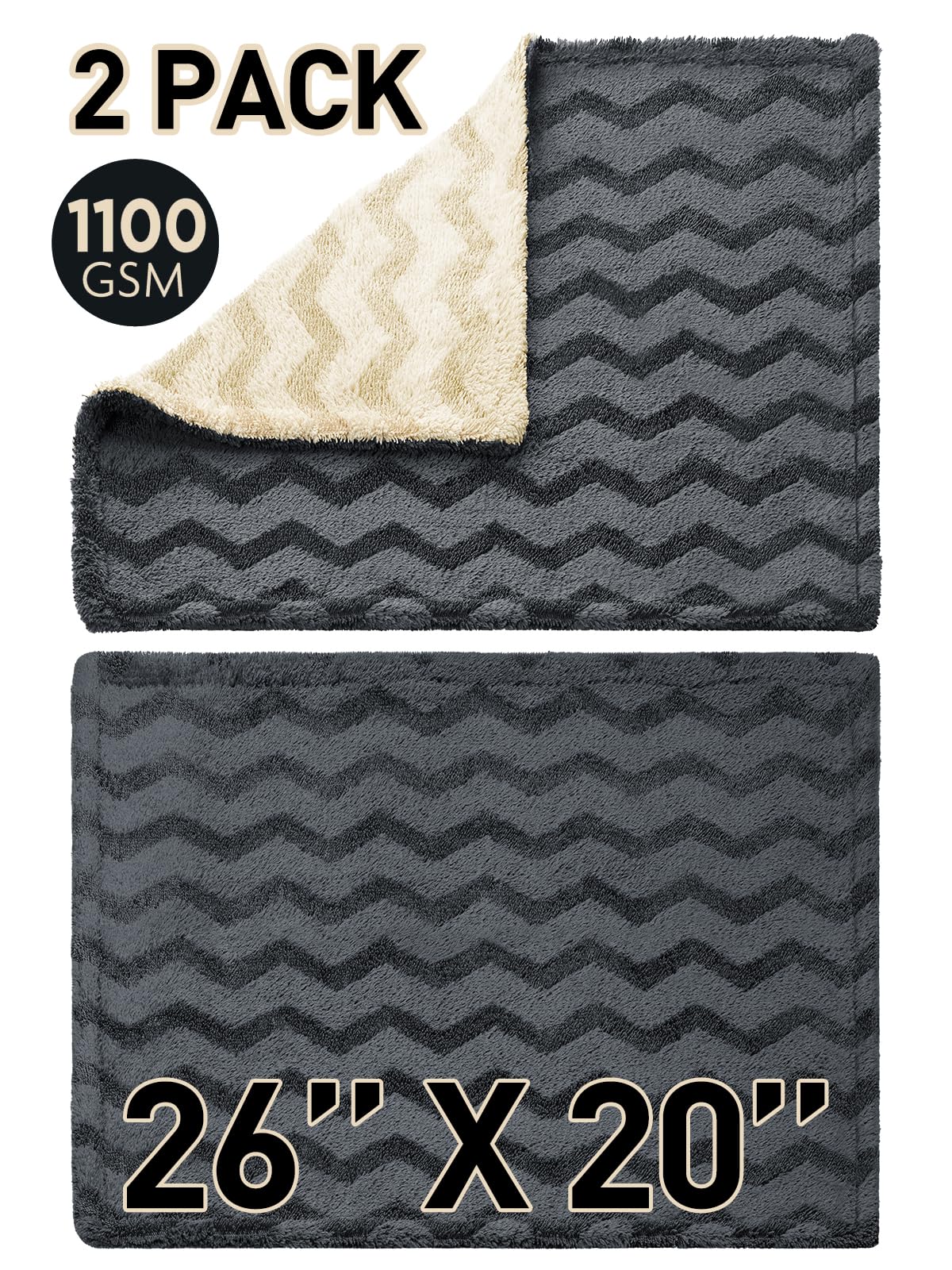 Fantasticlean 2 Pack-Premium Large Car Drying Towel- 26‘’ by 20''