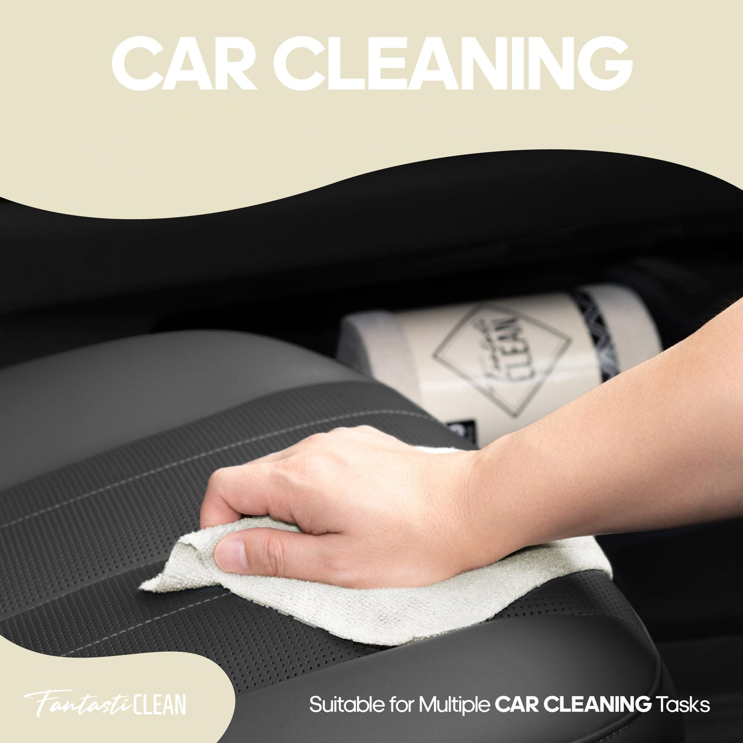 120-Pack 8x8 Inch Microfiber Cleaning Cloth Roll Tear Away Paperless Towels（Off-White）