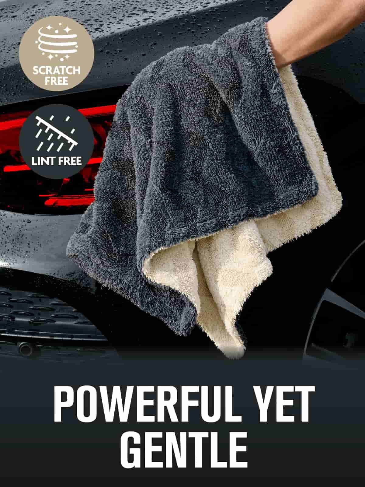 FantastiCLEAN Premium Large Car Drying Towel 2-Pack - 26"x20" 1100GSM Dual-Sided