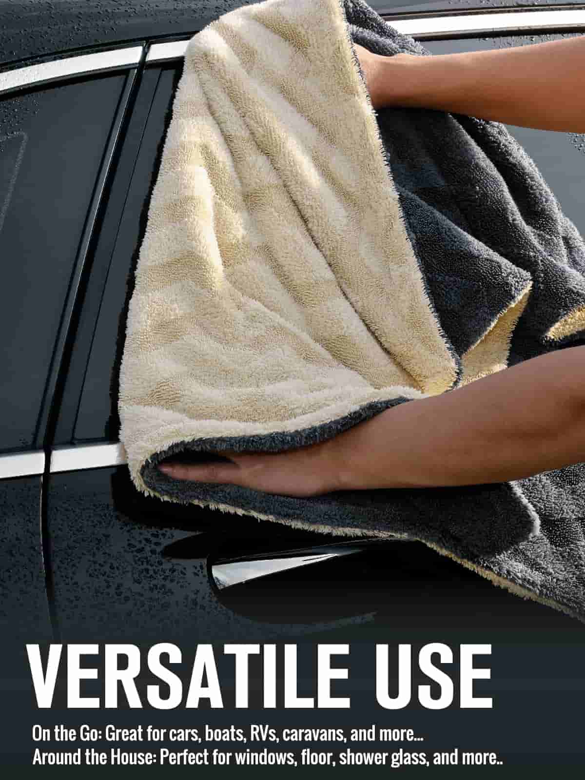 FantastiCLEAN Premium Large Car Drying Towel 2-Pack - 26"x20" 1100GSM Dual-Sided