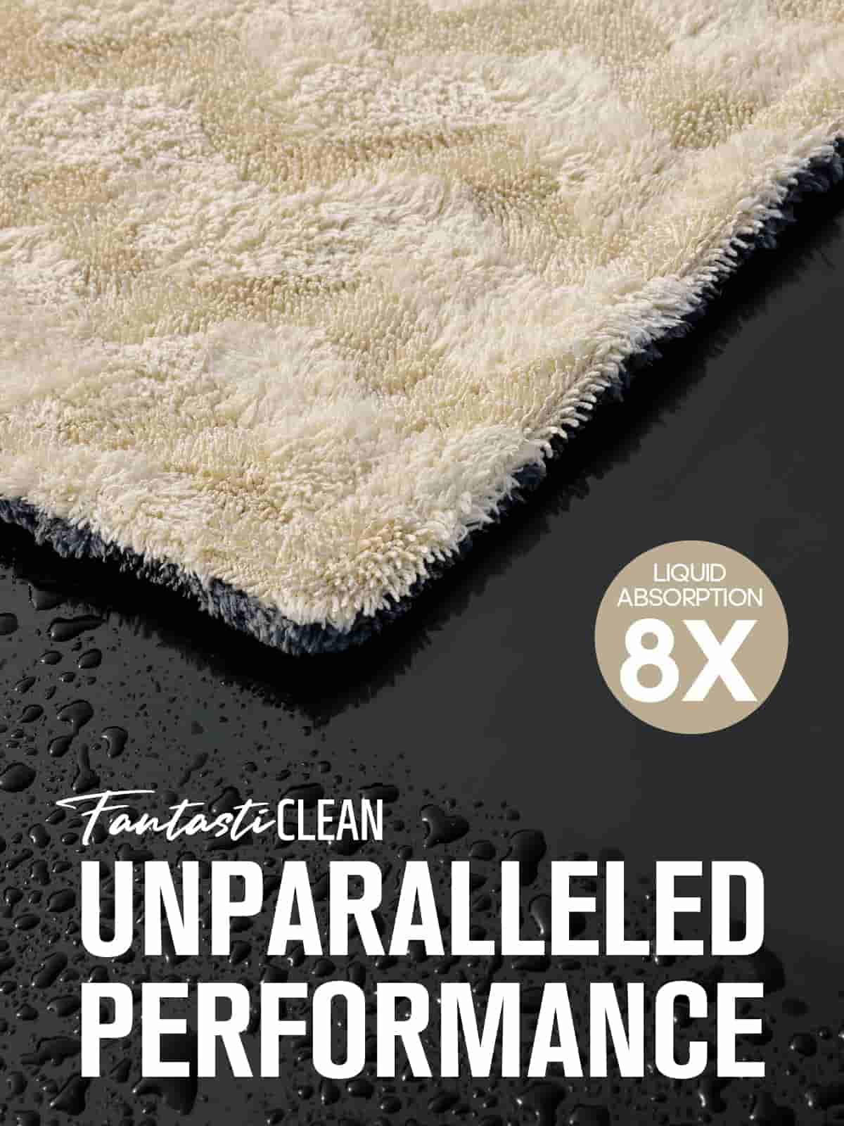 FantastiCLEAN Premium Large Car Drying Towel 2-Pack - 26"x20" 1100GSM Dual-Sided