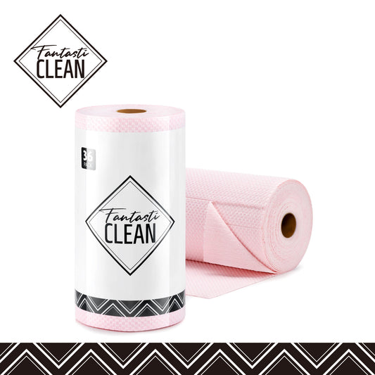 36 Pack Microfiber on a Roll Tear-Away Cleaning Towels for Car, House（Pink）
