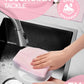 Designer Gingham Microfiber Towel Roll (36-Pack) - Boutique Texture, Ultra-Absorbent & Washable - 18"x12" (Pink)