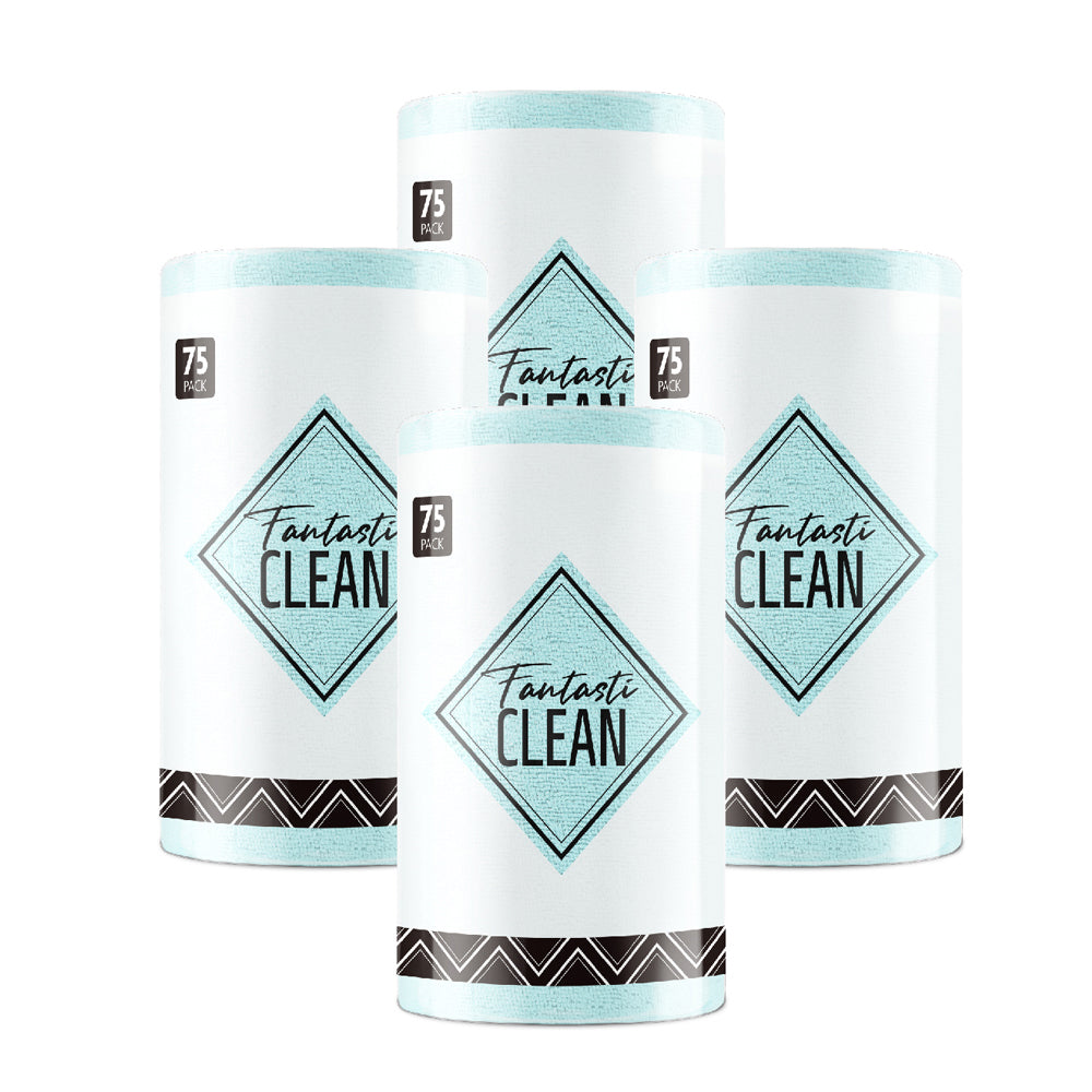 4Pcs Microfiber on a Roll Tear-Away Cleaning Towels, Reusable and Washable Cloths, for Car, House(Blue)