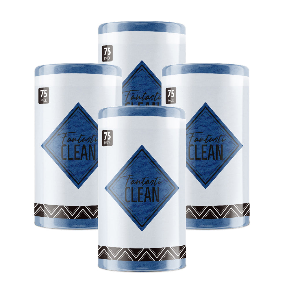 4Pcs Microfiber on a Roll Tear-Away Cleaning Towels, Reusable and Washable Cloths, for Car, House(Navy Blue)