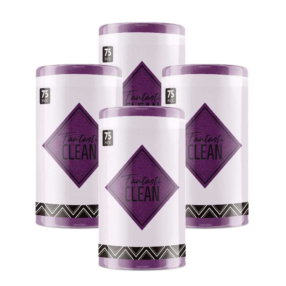 4Pcs Microfiber on a Roll Tear-Away Cleaning Towels, Reusable and Washable Cloths, for Car, House(Dark Purple)