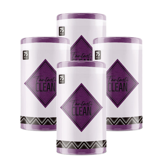 4Pcs Microfiber on a Roll Tear-Away Cleaning Towels, Reusable and Washable Cloths, for Car, House(Dark Purple)