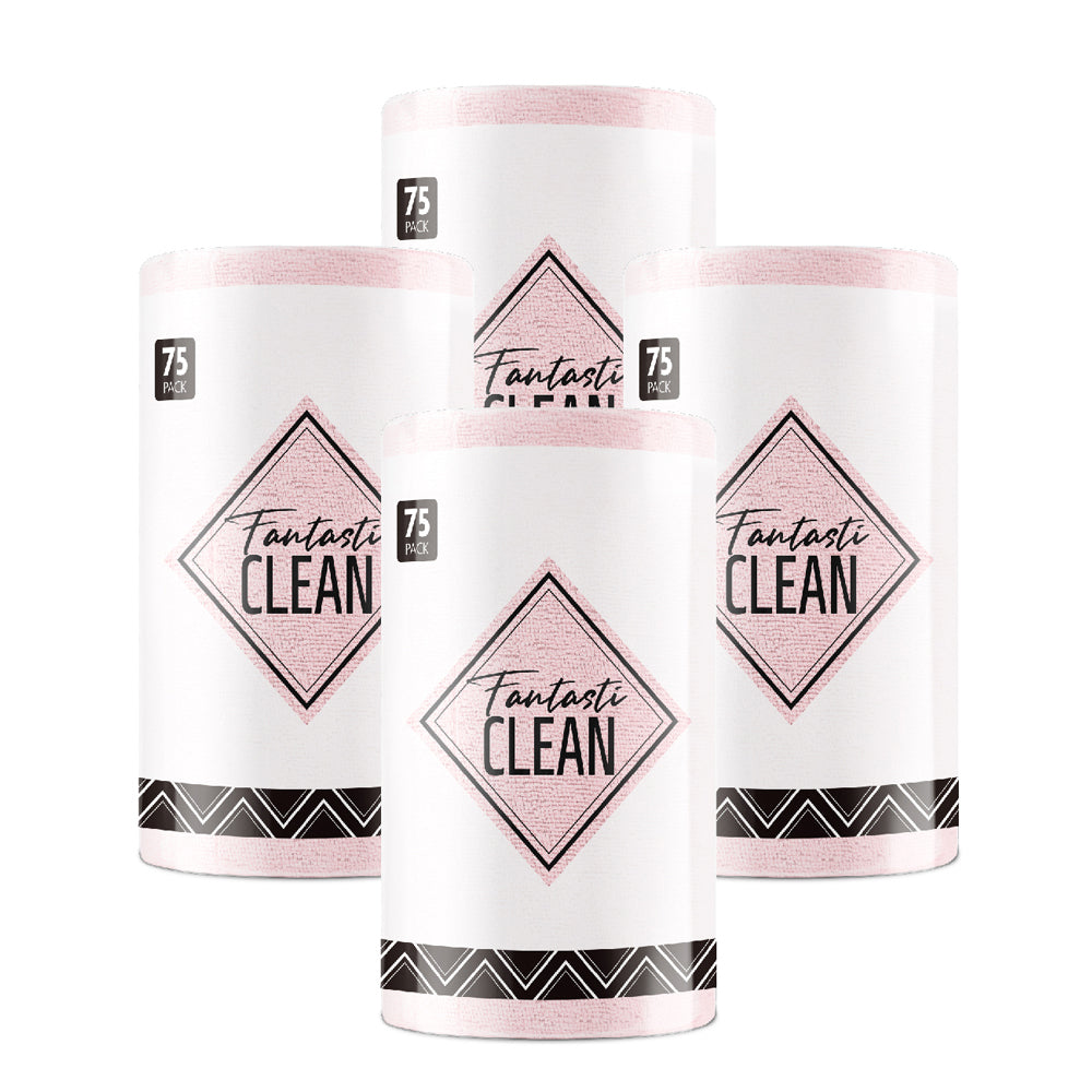 4Pcs Microfiber on a Roll Tear-Away Cleaning Towels, Reusable and Washable Cloths, for Car, House(Pink)