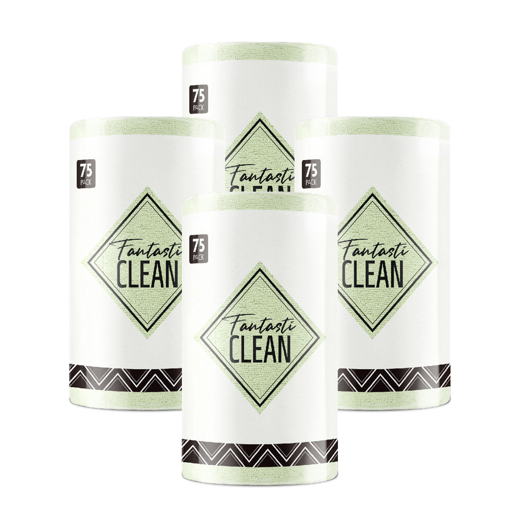 4Pcs Microfiber on a Roll Tear-Away Cleaning Towels, Reusable and Washable Cloths, for Car, House(Green )