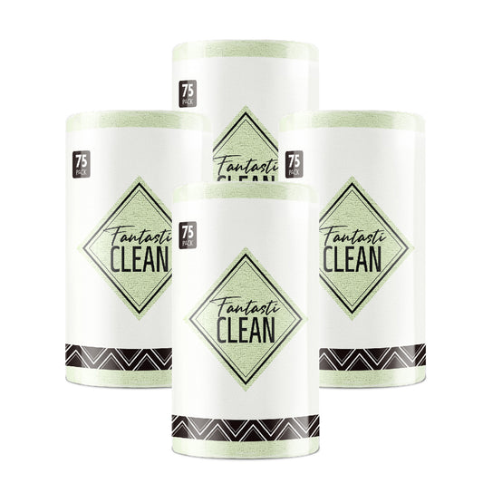 4Pcs Microfiber on a Roll Tear-Away Cleaning Towels, Reusable and Washable Cloths, for Car, House(Green )