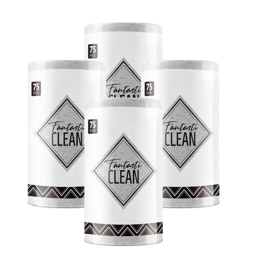 4Pcs Microfiber on a Roll Tear-Away Cleaning Towels, Reusable and Washable Cloths, for Car, House(Grey)