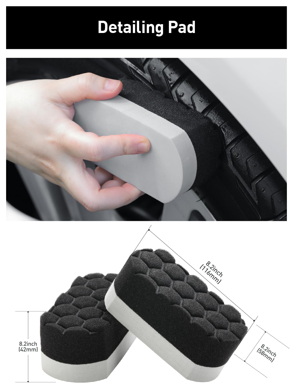 6PCS Car Wheel Cleaning Pro Kit, Microfiber Bendable Brush, Double-Ended Detailing Brush, and Detailing Pads, Scratch-Free & Multipurpose