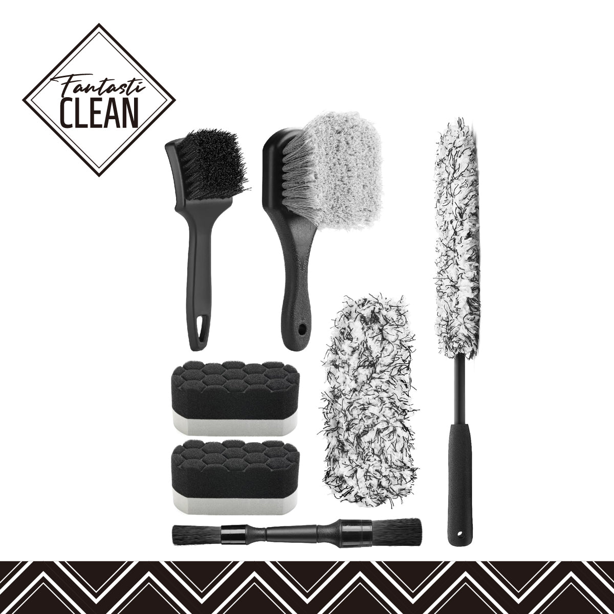7PCS Car Cleaning Set for Soft-bristled Rims Brush Auto Detailing Brush Set