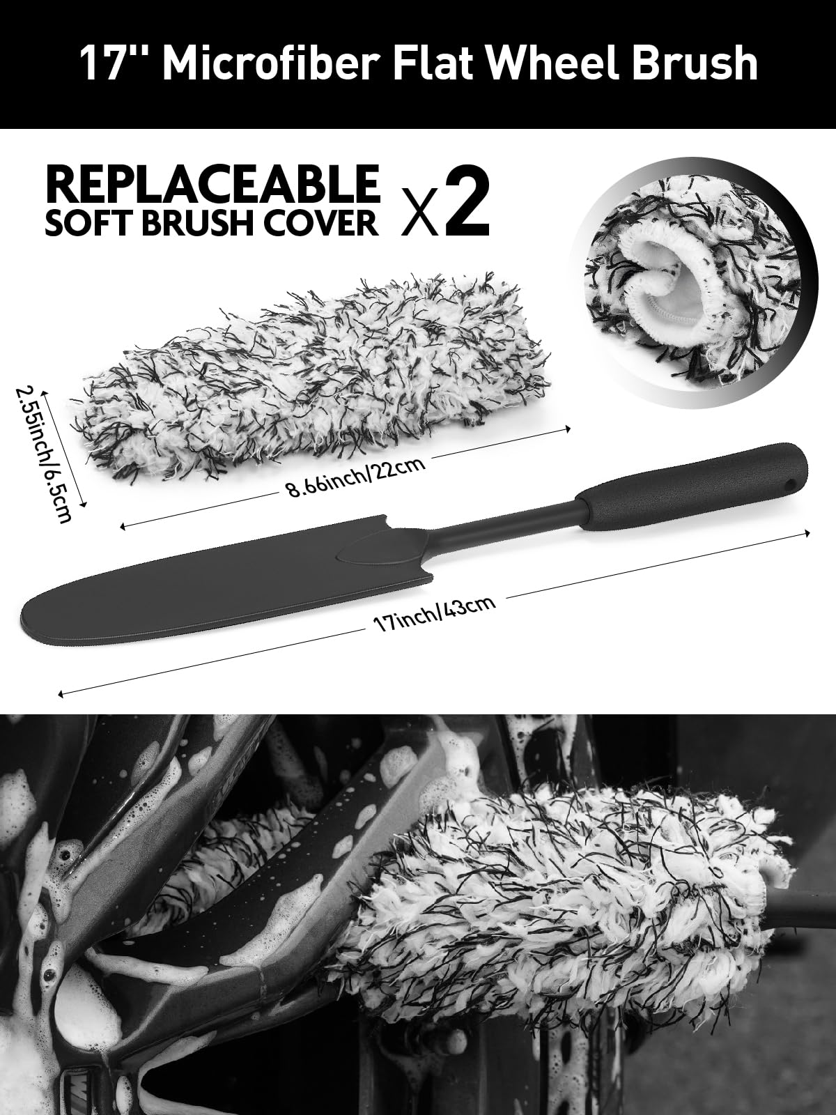 7PCS Car Cleaning Set for Soft-bristled Rims Brush Auto Detailing Brush Set