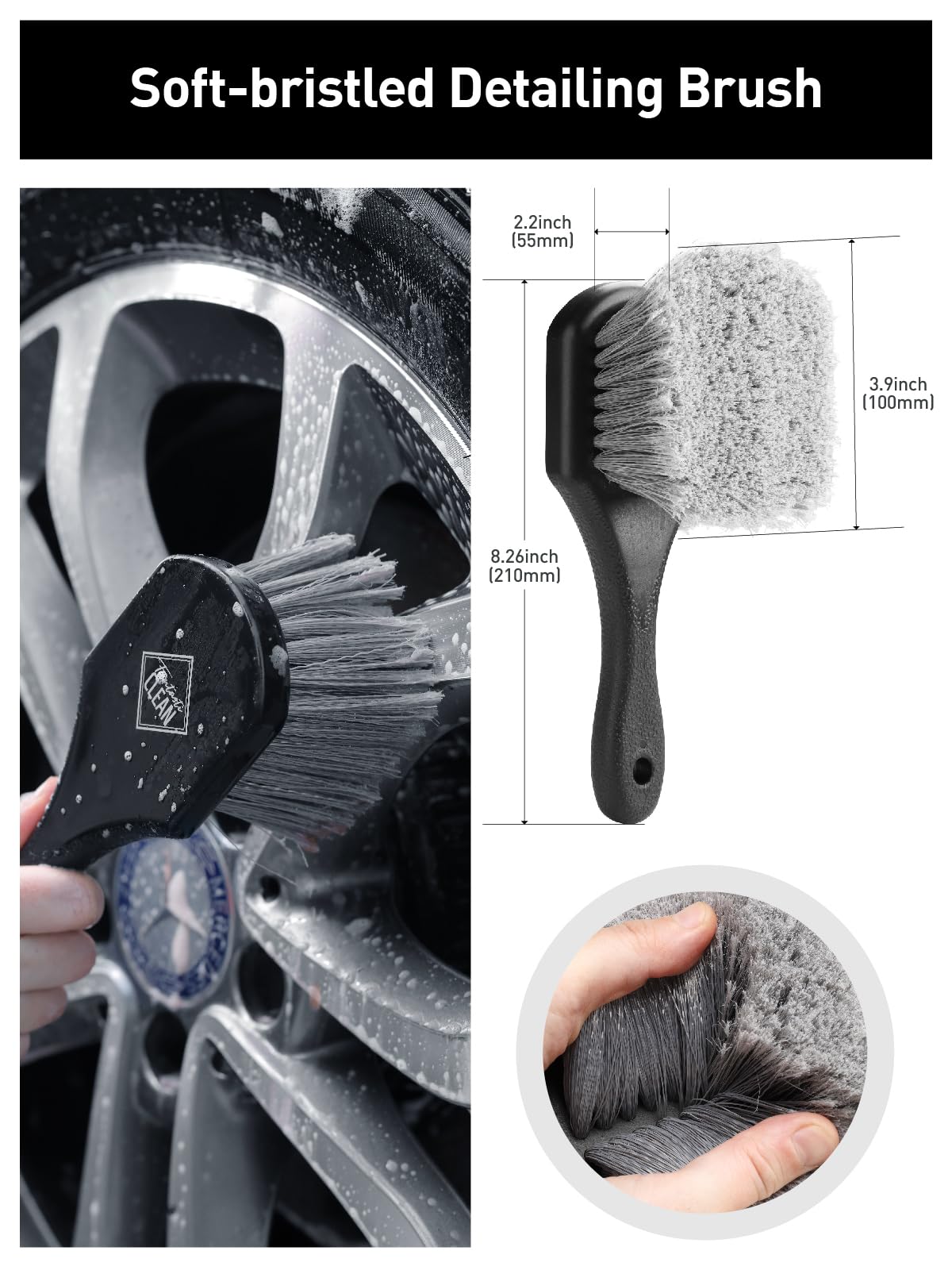 7PCS Car Cleaning Set for Soft-bristled Rims Brush Auto Detailing Brush Set