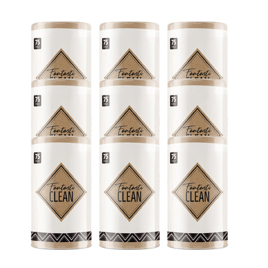 9Pcs Microfiber on a Roll Tear-Away Cleaning Towels, Reusable and Washable Cloths for Car, House(Tan)