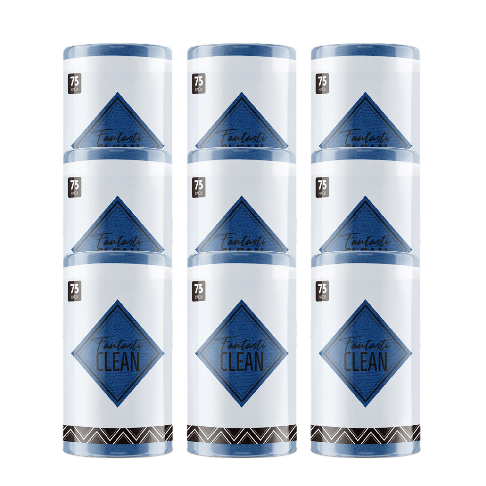 9Pcs Microfiber on a Roll Tear-Away Cleaning Towels, Reusable and Washable Cloths, for Car, House(Navy Blue)