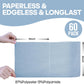 60 Pack Tear-Away Reusable Microfiber Towel Roll - Washable Kitchen Paper Towel Alternative Cleaning Rags (8"x8", Baby Blue)