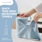 60 Pack Tear-Away Reusable Microfiber Towel Roll - Washable Kitchen Paper Towel Alternative Cleaning Rags (8"x8", Baby Blue)
