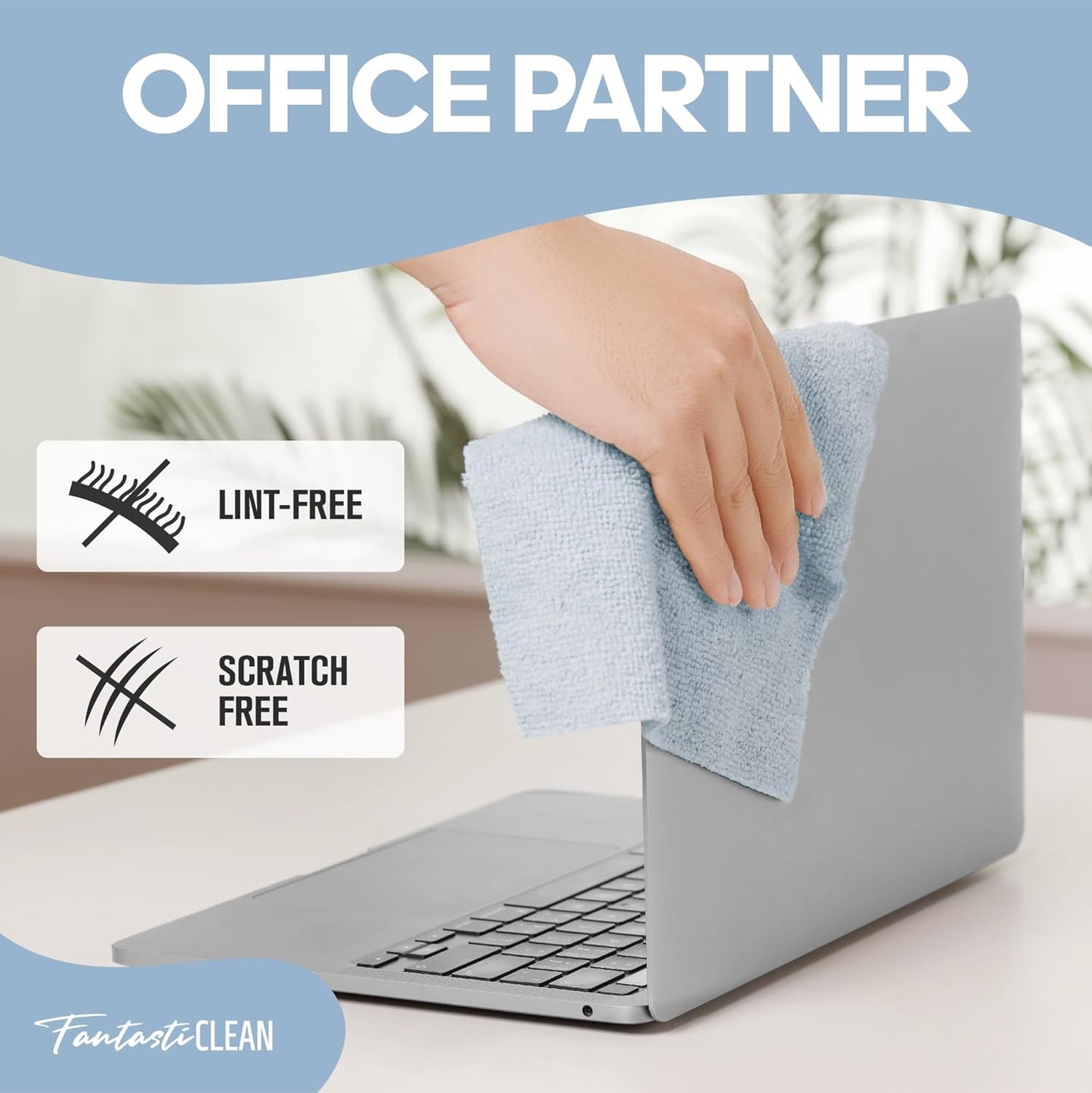 60 Pack Tear-Away Reusable Microfiber Towel Roll - Washable Kitchen Paper Towel Alternative Cleaning Rags (8"x8", Baby Blue)