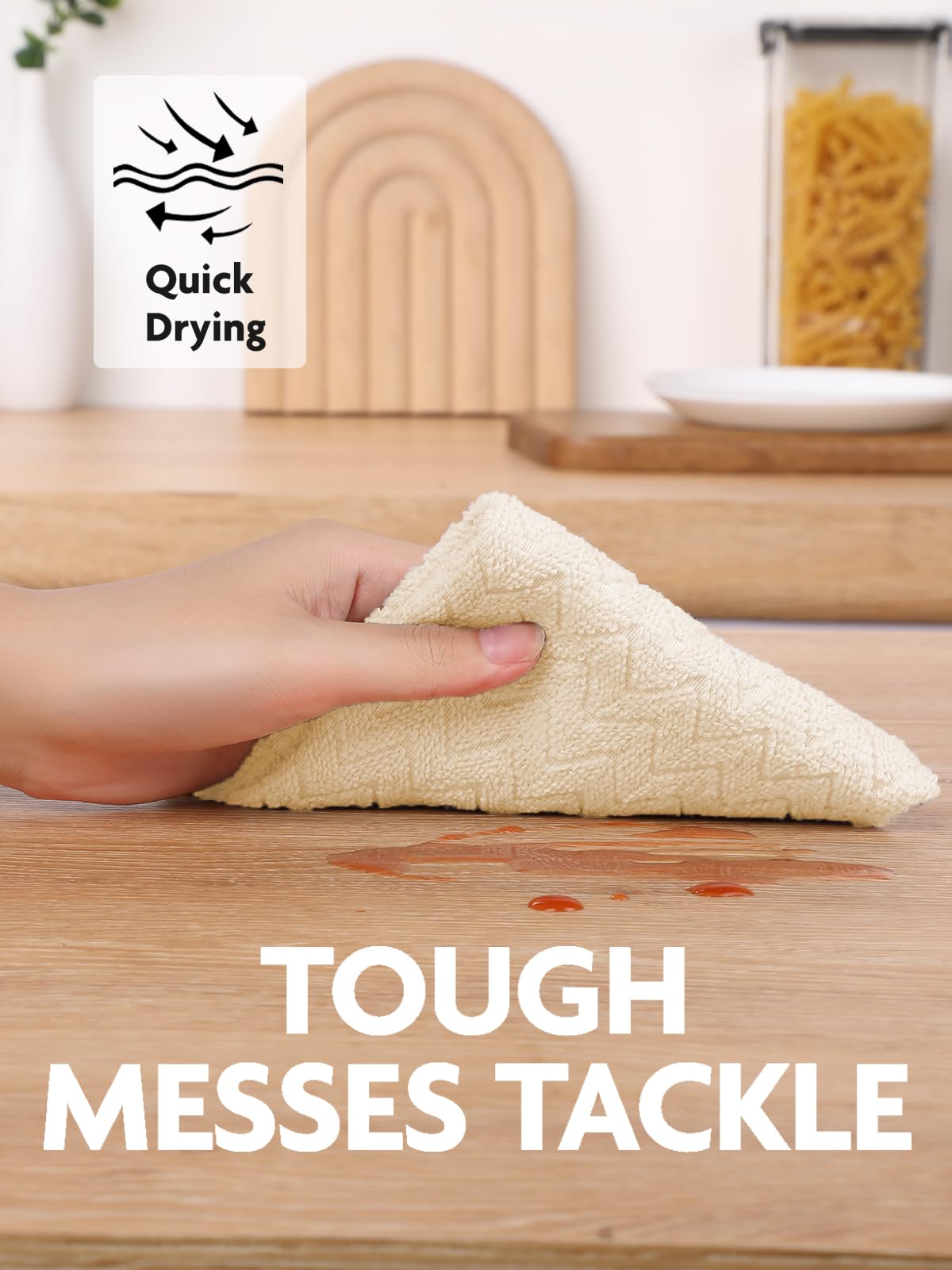 75 Pack 200gsm Tear Away Towels Microfiber Cleaning Cloth Roll Ripple Patterns, Reusable and Washable Cloths, for Car, House