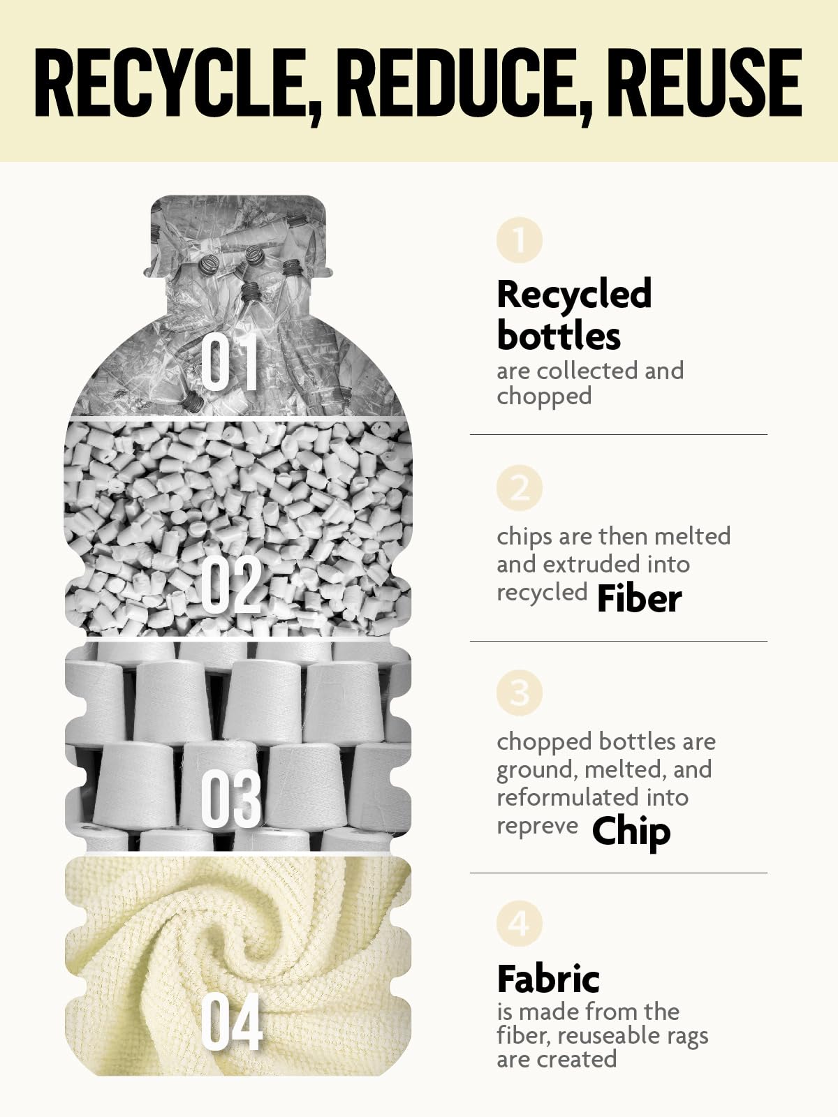 Microfiber Cleaning Cloth Rolls -150 Pack, Tear Away Microfiber Towels, 12" x 12"(Tan & Beige)