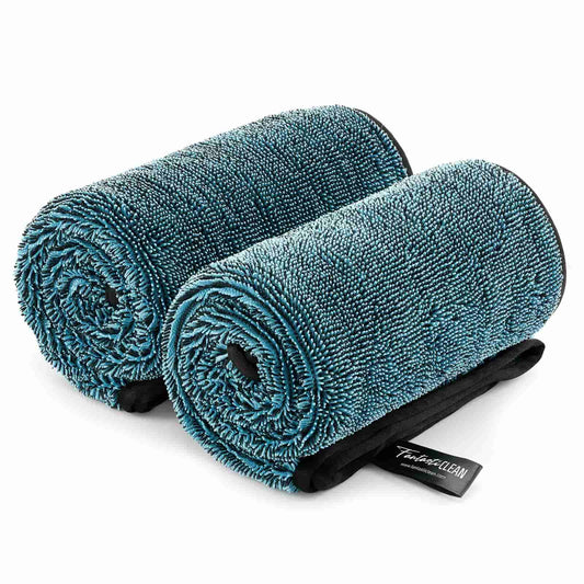 FantastiCLEAN Premium Car Drying Towels 2-Pack - 32"x24" Dual-Color Blue