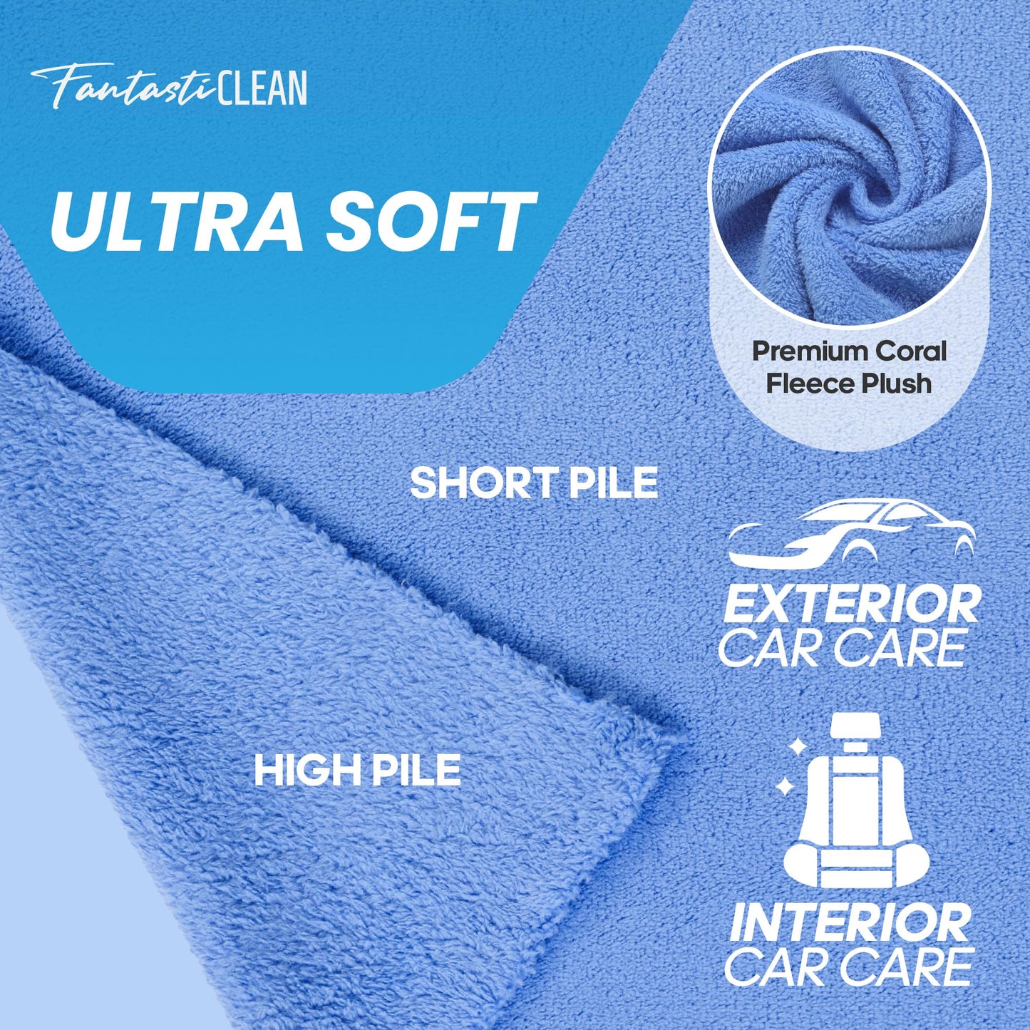 20 Pack Tear-Away Microfiber Roll（Blue）