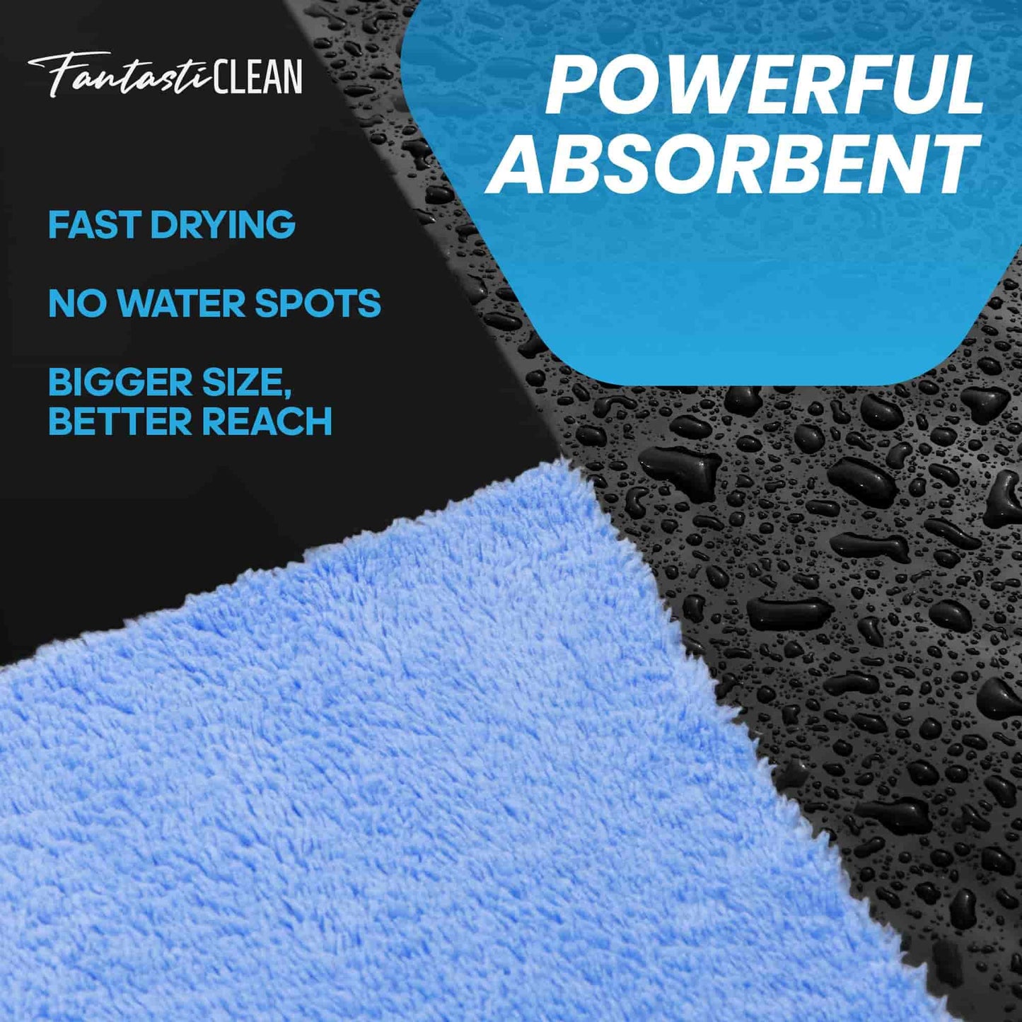 Eco-Smart Car Detailing Roll - 20 Reusable & Tear-Away Microfiber Cloths(Blue)