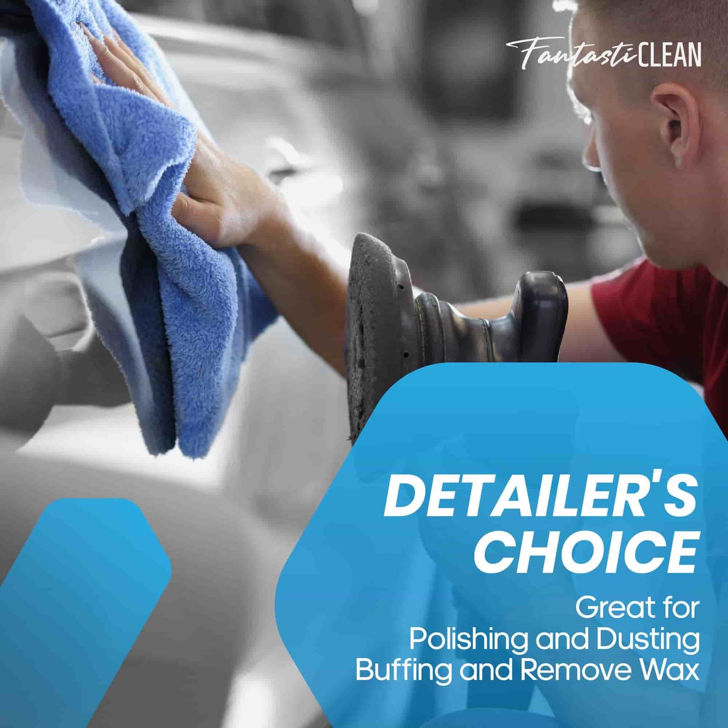 Eco-Smart Car Detailing Roll - 20 Reusable & Tear-Away Microfiber Cloths(Blue)