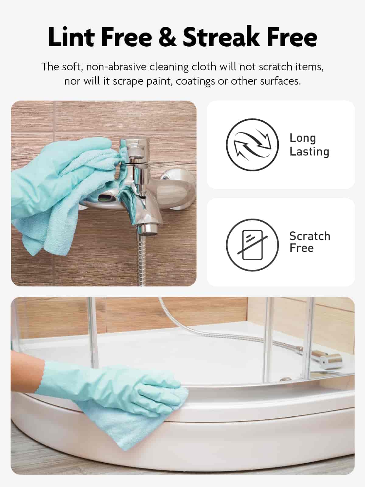 Easy Tear-Away Microfiber Cleaning Roll (75-Pack) - Satisfying, Washable & Reusable - 12"x12"(Blue)