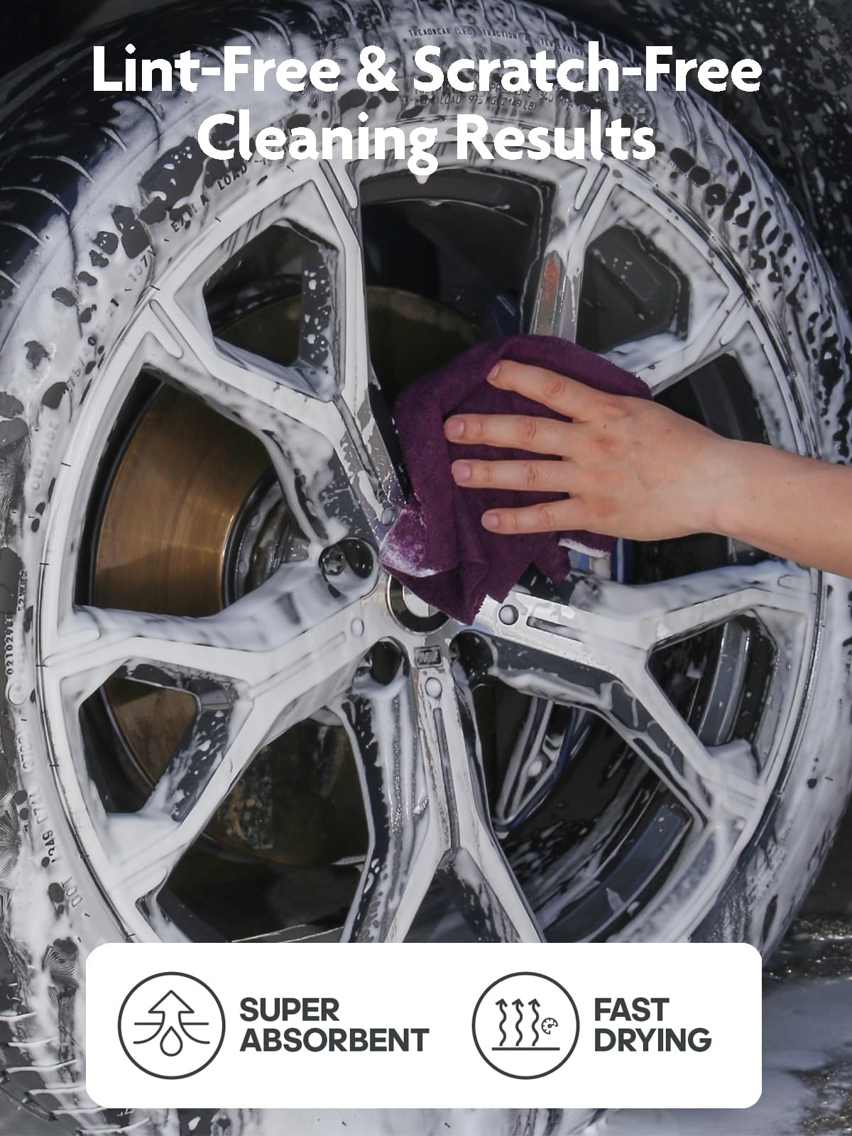 75 Pack Microfiber Cleaning Cloth Roll Tear Away Microfiber Towels 12" x 12"(Deep Purple)