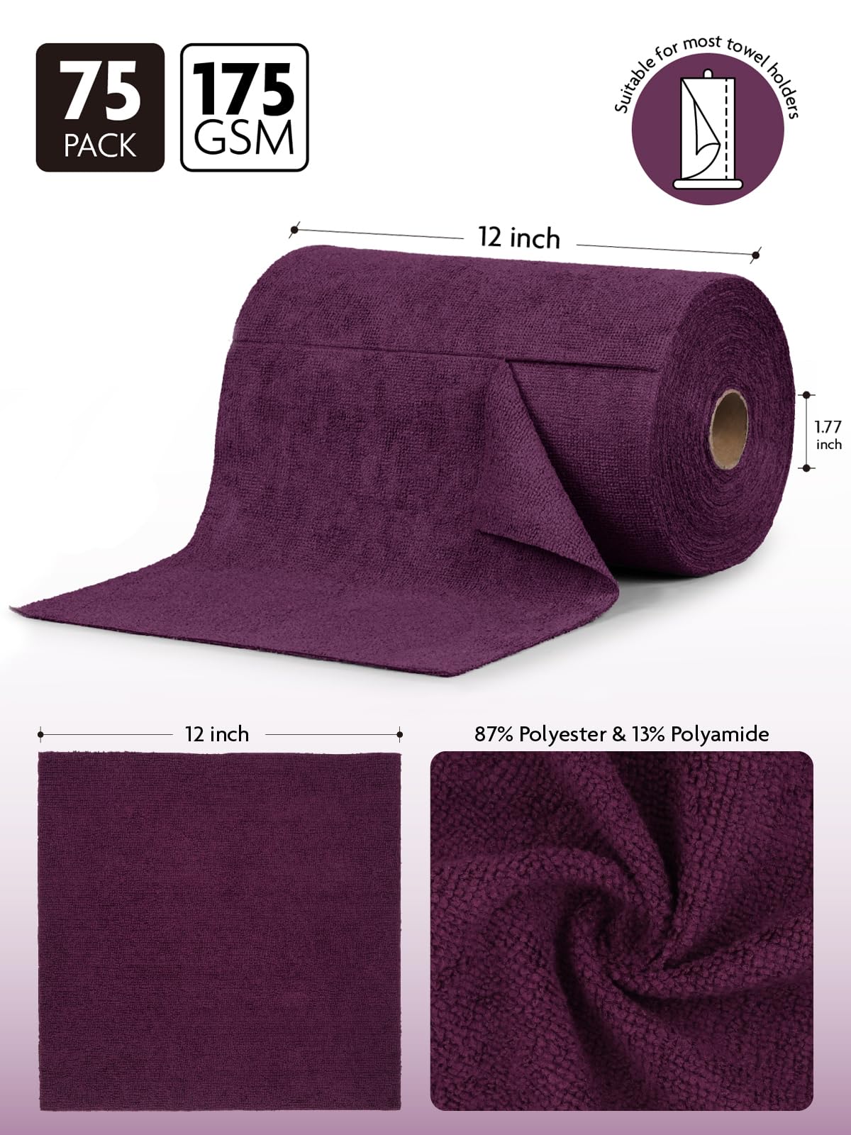 Microfiber on a Roll Tear-Away Cleaning Towels, Reusable and Washable Cloths, for Car, House
