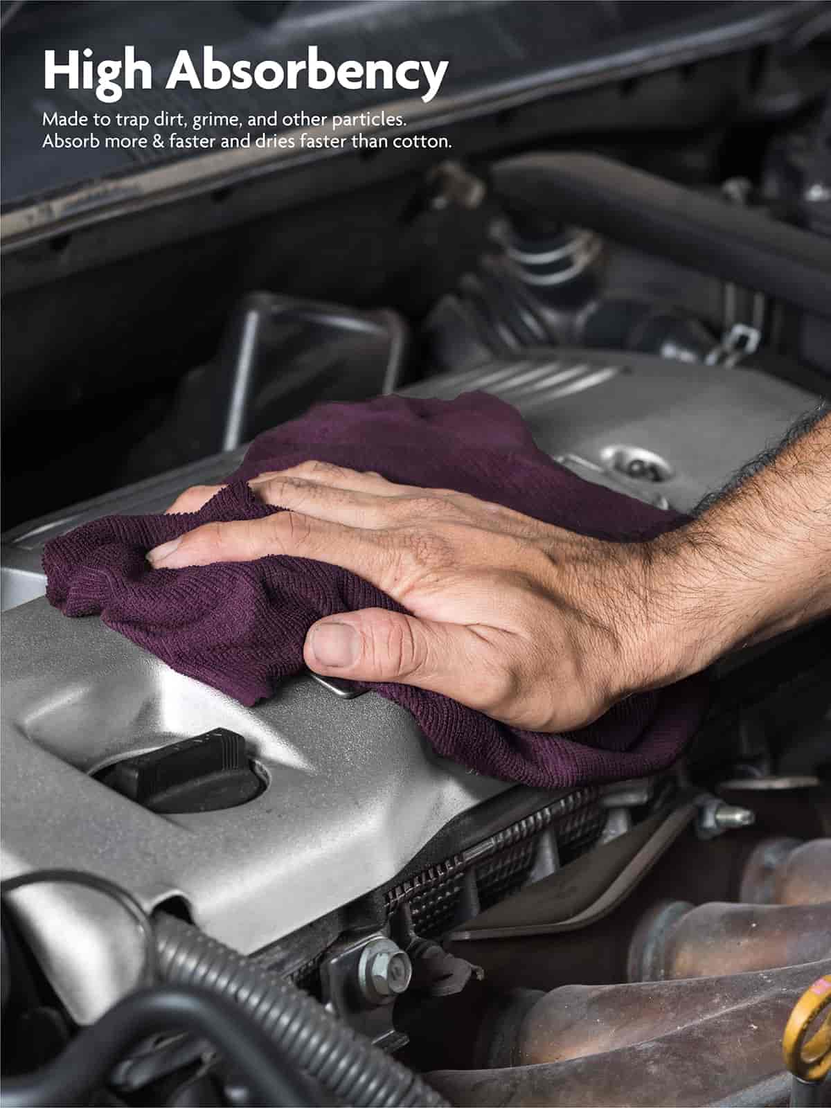 Easy Tear-Away Microfiber Cleaning Roll (75-Pack) - Satisfying, Washable & Reusable - 12"x12"(Deep Purple)