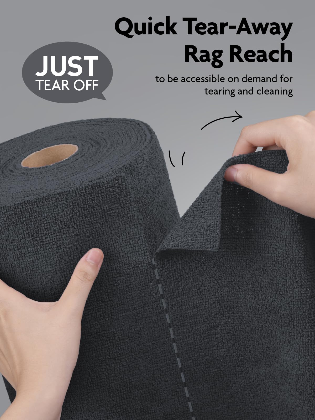 30-Pack Professional Cleaning Roll - 12"x12" Easy Tear-Away Microfiber Towels(Dimgray)