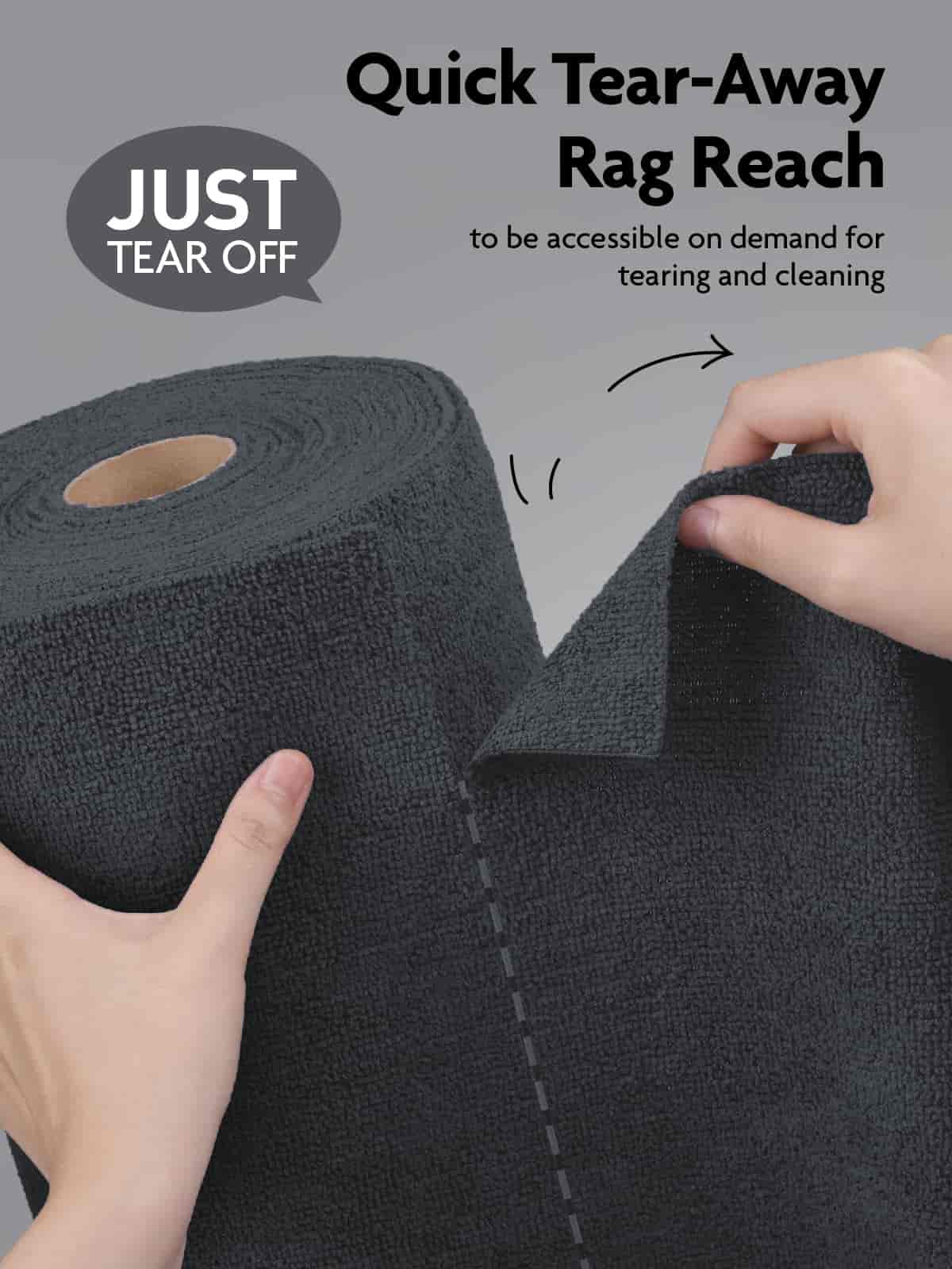 Easy Tear-Away Microfiber Cleaning Roll (675-Pack) - Satisfying, Washable & Reusable - 12"x12"(Dimgray)