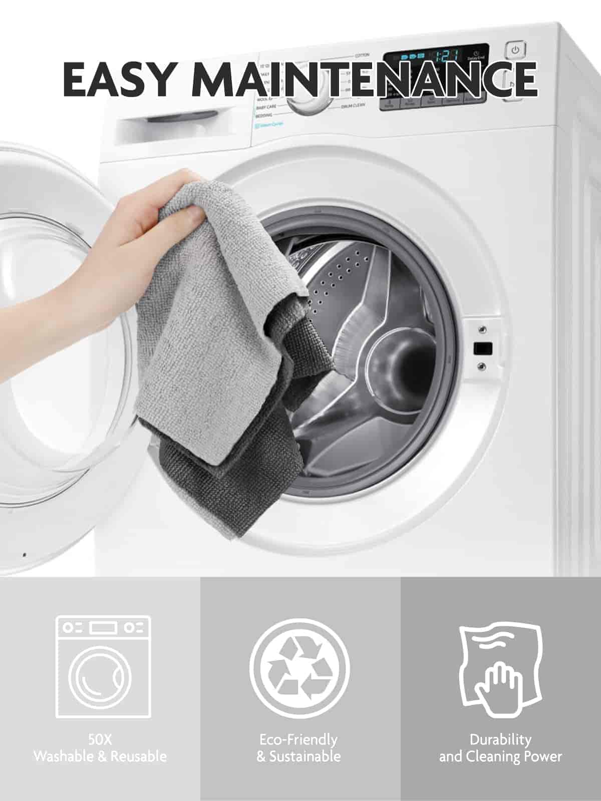Easy Tear-Away Microfiber Cleaning Roll (675-Pack) - Satisfying, Washable & Reusable - 12"x12"(Dimgray)