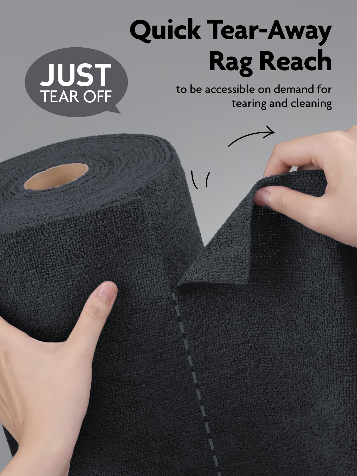 4Pcs Microfiber on a Roll Tear-Away Cleaning Towels, Reusable and Washable Cloths, for Car, House(Dimgray)